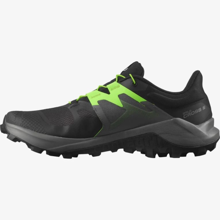 Tenis Para Trail Running Salomon Wildcross 2 Hombre Negros Verdes | MX XRFC739